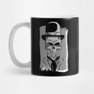 Skull with Derby Bowler Hat Graphic Mug